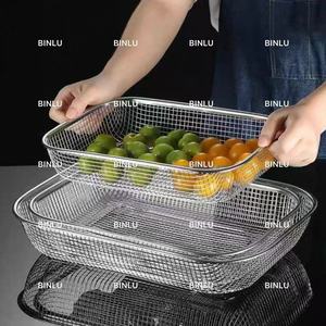 Passoire et passoire en acier inoxydable épais pour égoutter les fruits et légumes et frire les aliments - Product Image 3