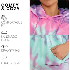 Sweats à capuche tricotés solides décontractés de couleur dégradée sublimée pour femme - Product Image 3