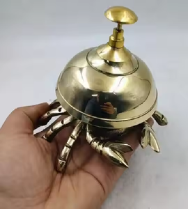 Cloche de bureau crabe en laiton antique Article religieux vintage Finition chromée Technique polie pour hôtels Bureaux hôpitaux Restaurants - Product Image 3