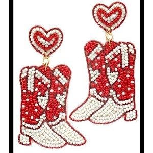 Pendientes de gota de cuentas de semillas bordadas vacaciones Navidad Festival joyería hecha a mano Unisex de moda - Product Image 4