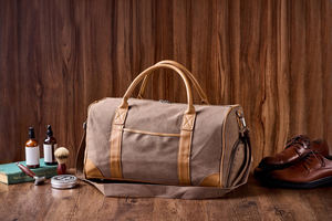 Bolsa de viaje de lona de alta calidad, bolso de viaje de cuero y lona de gran capacidad para hombres y mujeres, función transparente - Product Image 5