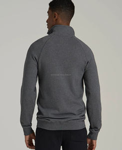 <b>Men's</b> High Quality Eco-Friendly <b>Half</b>-Zipper <b>Sweatshirt</b> Breathable Winter Collection Solid Pattern Digital Printing Embroidered - Product Image 2