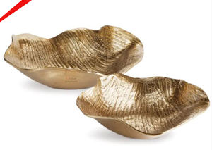 Cuenco de metal para servir negro y dorado de estilo moderno para decoración de mesa - Product Image 3