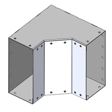 Bac d'angle intérieur en treillis métallique en acier de 10 po WTRIC-10 par Blendtron - Product Image 2