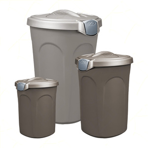 Tortora grigiuta da 23 litri con maniglie del coperchio e chiusura a Clip comoda scatola per la raccolta di cibo per cani e gatti - Product Image 6