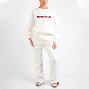 Conjunto Deportivo Informal Estilo Hip Hop, Sudadera Holgada y Pantalones Jogger, 100% Algodón, Color Sólido, Tejido Grueso - Product Image 2