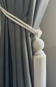 Attaches de rideaux : attaches en corde naturelle et en coton avec pompons - Product Image 3