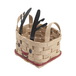 Cesto de regalo de paja artesanal de tamaño personalizado superventas/Cesta MOQ bajo al por mayor para Precio de adornos de árboles - Product Image 3