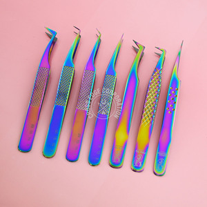 แหนบต่อขนตาไฟเบอร์นาโนรุ่นใหม่ 90 45 องศา แหนบแยกขนตาปลายตรงไมโครไฟเบอร์ - Product Image 1