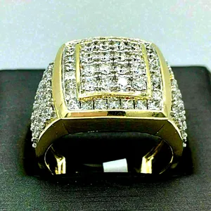 แหวนเพชรโมอิสตัด3Ct โรสโกลด์สำหรับผู้หญิงเงิน925วงแหวนแต่งงานประดับเพชรแหวนพิ้งกี้วินเทจสำหรับงานเลี้ยงครบรอบหมั้น - Product Image 3