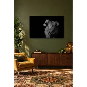 Impression sur toile Fida Roaring Lion noir et blanc - Product Image 2