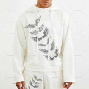 Ensemble short à capuche imprimé OEM High Street pour hommes Taille adulte Sweat-shirt à manches longues 50% coton 50% survêtement en polyester Échantillon gratuit - Product Image 3