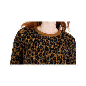 Tunica in pile lavabile da donna Style & Co, marrone, con scollo rotondo, stampata, taglia media - Product Image 2