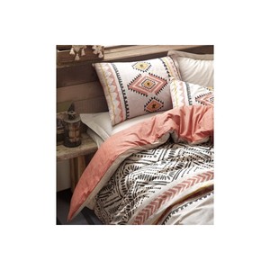Cotton Box Ethnic Ranforce Double Duvet Cover <b>Set</b> Felix Tile Geometric Pattern for Home Use - Product Image 2