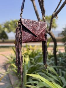 Bolso de mano con flecos, de cuero auténtico, tallado a mano, nuevo diseño, bandolera, bolsos elegantes para mujer - Product Image 2