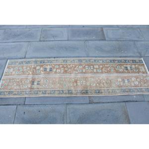 Alfombra Turca de Pasillo 1.6x5.5 pies (50x169 cm), Alfombra Azul Vintage Estilo Suroeste - Product Image 4