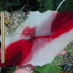 ถาดเรซิ่นตกแต่งหลากสี รูปทรงสี่เหลี่ยมผืนผ้า ของตกแต่งบ้าน ถาดเรซิ่นคุณภาพสูง - Product Image 1