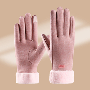 Guantes gruesos de felpa de invierno para mujer, guantes cálidos de gamuza a la moda para exteriores, guantes de conducción con pantalla táctil para mujer, mitones deportivos para ciclismo - Product Image 2