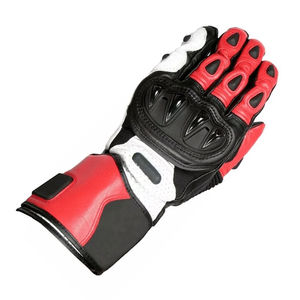 Gants en cuir véritable basiques pour hommes, perforés, respirants, été, moto, course automobile, imprimés, nom d'équipe personnalisé, couleur personnalisée - Product Image 5
