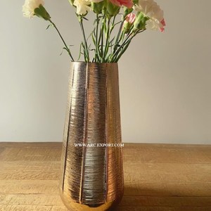 Vase à fleurs moderne en métal aluminium finition brillante pour décoration intérieure salon mariage et décoration de Pâques accessoires fournitures - Product Image 4