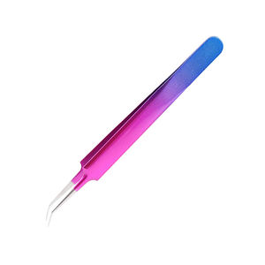 แหนบดัดขนตาปลายแหลมโค้ง สแตนเลส หลายสี ความแม่นยำสูง สำหรับต่อขนตา พร้อมบรรจุภัณฑ์แบบกำหนดเอง - Product Image 3