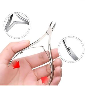 Pince à cuticules en acier inoxydable de haute qualité OEM, lame incurvée, pour manucure et pédicure, soin des doigts et des orteils - Product Image 1