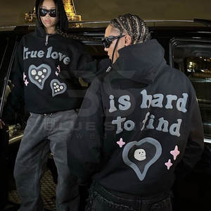 Personnalisez votre propre design de sweat-shirts à impression en relief, taille plus, sweat-shirts à impression en relief les plus vendus - Product Image 5