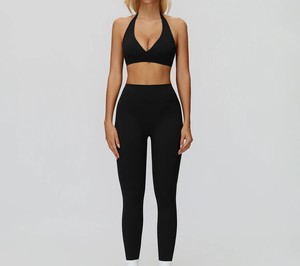 ชุดเล่นโยคะฟิตเนสเอวสูงของผู้หญิงผ้าแจ็คการ์ดชุดเล่นกอล์ฟฟิตเนสเอวสูงเอวยางยืดด้านหน้าไร้รอยต่อ - Product Image 5