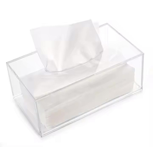 Hiện đại kiểu dáng đẹp Acrylic mô hộp chủ rõ ràng Glass Khăn ăn Dispenser Organizer tính năng cho nhà văn phòng khách sạn bàn Bàn - Product Image 2