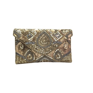 2024 Meilleure vente sac à main perlé sac souple fait à la main avec de beaux diamants perles paillettes haut ouvert Design inde prix de gros - Product Image 1