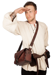 Andracor Practical Shoulder <b>Bag</b> for Hikers and Adventurers Handcrafted Approx. 3.5 mm for Martial Arts Wear-Taekwondo - Product Image 5