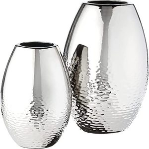 Modern Home & Wedding Decoration Set <b>Silver</b> Hammered Iron Metal Flower Vase Floor Vase Handmade High Quality - Product Image 1