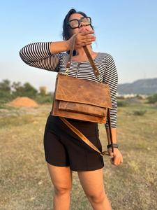 <b>Real</b> Handmade Full Grain Genuine Crunch <b>Leather</b> Handbag Stylish Women <b>Real</b> Vintage <b>Leather</b> Office Use Cross Body Shoulder <b>Bag</b> - Product Image 4