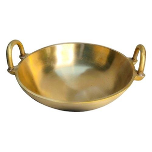 Kadai de cocina de color dorado martillado de latón para accesorios de cocina Kadai de cocina de primera calidad en India por tradebit - Product Image 6