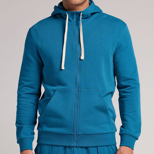 Sweat à capuche zippé en coton pour hommes Veste à capuche en éponge biologique pour hommes Sweat-shirts à fermeture éclair pour hommes avec capuche Veste de sport personnalisée - Product Image 3