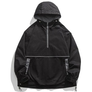 2025 chaqueta cortavientos personalizada con cuello levantado para hombre, ropa de exterior a prueba de agua con capucha de resorte para hombre - Product Image 3