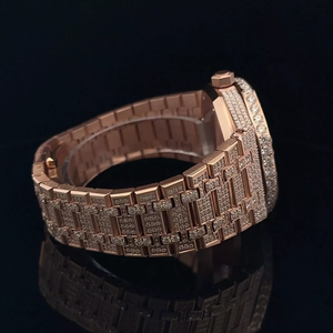 Design classique Logo personnalisé Hip Hop buste vers le bas glacé Vvs clarté Moissanite diamant montre en acier inoxydable pour le prix de gros - Product Image 2