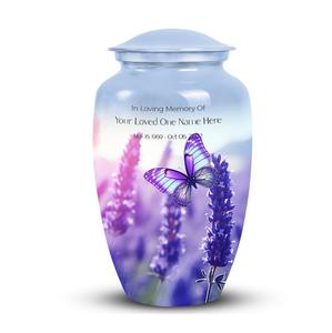 Urne de champ de lavande Urne papillon personnalisée pour cendres Crémation Urnes funéraires modernes décoratives pour cendres humaines adultes - Product Image 1