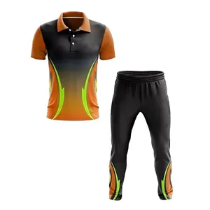 Camiseta e calça de críquete de sublimação por atacado kit de críquete de poliéster com design de equipe personalizado para homem