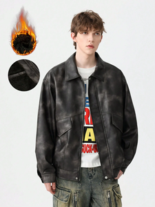 Chaqueta de Cuero de Moda, Chaqueta Clásica de Cuero Genuino para Motociclistas, Chaqueta de Invierno de Piel de Vacuno Natural para Hombre, Corte Ajustado - Product Image 5