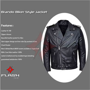 Chaqueta de Cuero para Hombre, Estilo Slim Fit, Vintage, Motociclista, Resistente al Viento, Transpirable, Personalizable en Color/Logotipo, Casual - Product Image 4