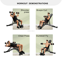 Banc de musculation multifonctionnel pour la maison, gain de place, structure pliable simple avec base antidérapante stable