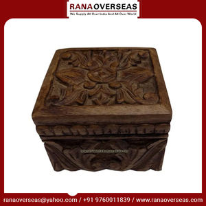 Caja de madera tallada a mano para joyería hecha a mano, organizador de joyas para niñas - Product Image 5