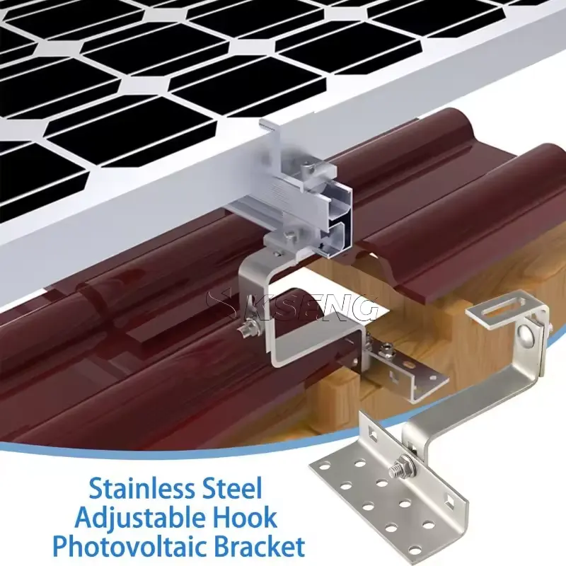 Gancho de techo solar personalizado, estructura de montaje de techo de Tejas, sistema de montaje de panel solar, gancho de techo de tejas PV