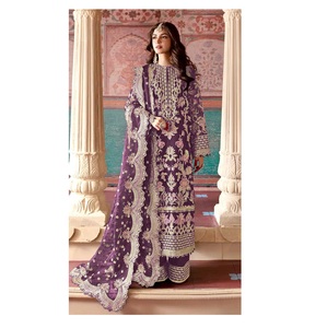 Organza lourd dernier modèle avec séquence de broderie Costume pakistanais pour les occasions spéciales telles que les mariages et les fêtes - Product Image 1