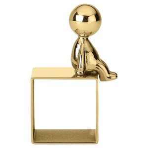 Porte-anneau de serviette en laiton Antique de haute qualité forme carrée décor en métal élégant pour les mariages et les fêtes porte-serviettes de table - Product Image 3