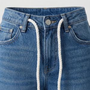 Custom <b>Women</b> Mid Waist Trendy Breathable Denim Regular Fit Straight Style <b>Jeans</b> Available Low Price Premium Fashion Trousers - Product Image 4