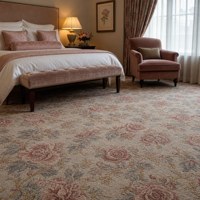 Tapis floral Rose Garden Axminster 80% laine 20% nylon Jacquard, du mur au mur, pour chambre d'hôtel, salle de banquet