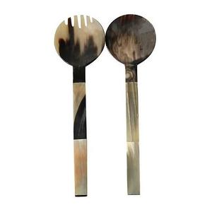 Couverts à salade en corne de meilleure qualité Ensemble de couverts Serveur à salade Poignée en os Ensemble de 2 ustensiles de cuisine en corne de haute qualité Couverts - Product Image 1