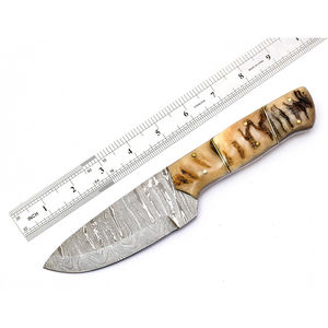 Couteau à désosser Burraq en acier Damas fait main, 9 pouces, manche en résine, étui en cuir, OEM/ODM, cadeau idéal pour le camping et la chasse - Product Image 1